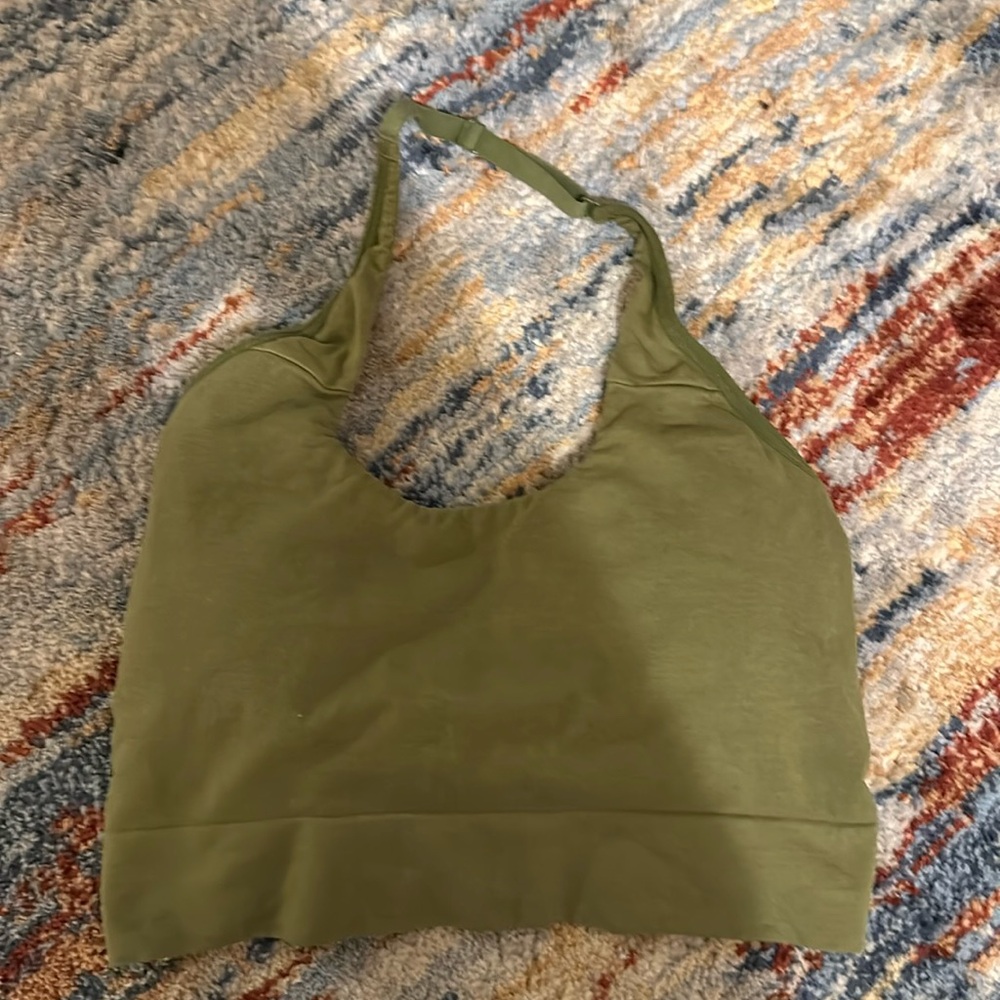 Auden Halter Bralette Womens Medium Lightly-Lined Removable Pads Green